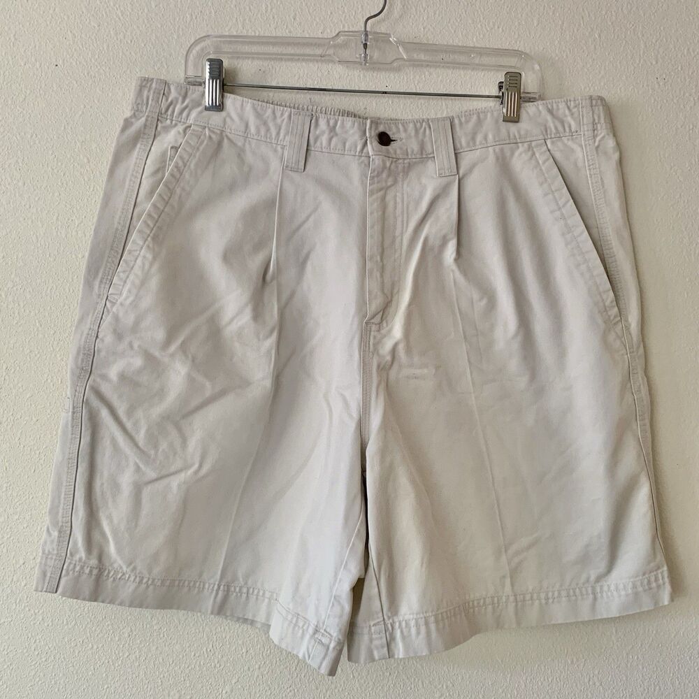 Tori Richard Mens Vintage Khaki Pleated Twill Shorts Sz 36 Summer Resort
